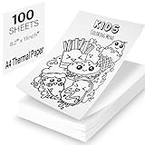 100 Blatt Thermopapier A4 für Tragbaren Drucker, Schnelltrocknendes A4...