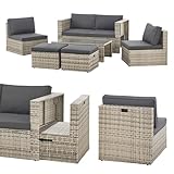 Juskys Polyrattan Gartenmöbel Set Salou - Outdoor Lounge wetterfest 6...