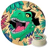 J&M DECO Tortenaufleger Dino – essbare Dinosaurier Tortendeko Ø 20 cm...