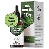 Bio CBD Öl 10% Vollspektrum - Bio Hanf CBD Tropfen mit 1.000 mg...