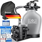 KESSER® Sandfilteranlage mit Pumpe & 1200g Filterbälle | Poolfilter 600W...