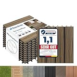 Floordirekt WPC Fliesen 30x30 cm, 1m² = 11 Terrassenfliesen, Klickfliesen,...
