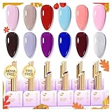 Gelike ec UV Nagellack Set für Nail Art: 12 Herbstfarben 16ml Soak Off Gel...