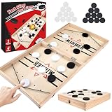 Vibbang Fast Sling Puck Spiel, 2 in1 Portable Shuffleboard Hockey...
