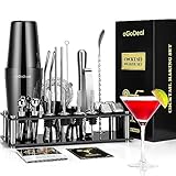 Cocktail Shaker Set, oGoDeal Boston Cocktail Shaker Schwarz mit Ständer,...