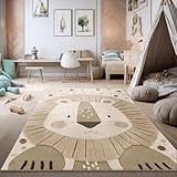 TT Home Kinderzimmer Teppich Spielteppich Hoch-Tief-Effekt Motiv Löwe...