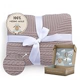 MIRARI Kinder Decke aus 100% Merino Wolle 75x100 cm mit Geschenk Box -...