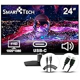 Smart Tech Monitor 24 Zoll, Business PC Bildschirm mit Lautsprecher, IPS...