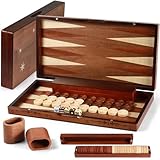 Handgefertigtes Backgammon-Set aus Holz, 40,6 x 38,9 cm, übergroße Teile,...