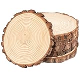 Homewit Holzscheiben 6 Stücke Holz Log Scheiben 18-20 cm Ungebohrte...