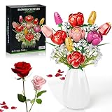 IKIDSUN Blumen Bausteine Bausatz, Rose Tulpen Blumenstrauß Bausteine Sets,...