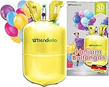 Trendario Helium Balloon Gas, Helium Gasflasche für bis zu 30 Ballons,...