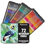 Zenacolor Aquarellstifte set 72 Stifte Aquarell Malstifte für Erwachsene...