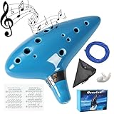 Mulucky Ocarina Alt-C-Ständer mit Songbuch, 12 Töne, hellblau