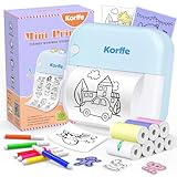 Korffe Mini Drucker für Smartphone mit 7 Rollen Druckerpapier, Wireless...
