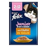 FELIX So gut wie es aussieht Junior Kittenfutter nass in Gelee, mit Huhn,...