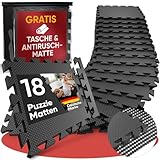 Bodenschutzmatte Fitness inkl. gratis Antirutschmatte & Zipperbag - 18...