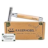 EcoYou Olivenholz Rasierhobel Damen & Herren inkl. 10 Rasierklingen...