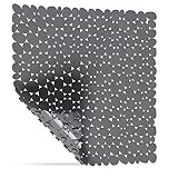SilverRack Duschmatte rutschfest 53x53 cm (Dunkelgrau Kiesel Steinoptik) -...