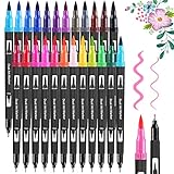 FURNIZONE Dual Brush Pen Set - 24 Farben Aquarellstifte Filzstifte Set,...