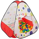 LittleTom Bällebad Kinderzelt für Drinnen & Draußen - 90x90x90 Bällebad...