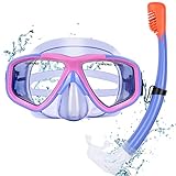 KUYOU Taucherbrille Kinder mit Schnorchel Schnorchelset Schwimmbrille...