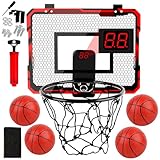 Basketballkorb Indoor für Kinder, Mini-Basketballkorb mit 4 Bällen,...