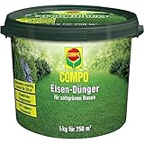 Compo Eisen-Dünger, Staubfreies Feingranulat, 5 kg, 250 m², Weiß