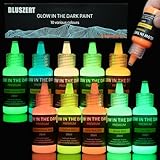 Dluszert Nachtleuchtende Farben 10x20ml, Fluoreszierende Leuchtfarben,...