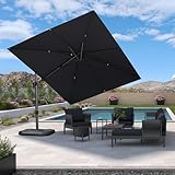 PURPLE LEAF Sonnenschirm Twist 360 cm x 270 cm, Kippbar Ampelschirm Groß,...