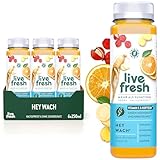 LiveFresh Vitamin C Saft - Hey Wach - 6x250ml | Mit Ingwer und Koffein |...