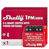 Shelly 1PM Mini Gen3 | WLAN & Bluetooth Smart Relais Schalter, 1 Kanal 8A...