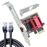 Ubit 2,5 GB PCIe Netzwerkkarte mit 1 m RJ45 Ethernet Patchkabel - PCIe auf...