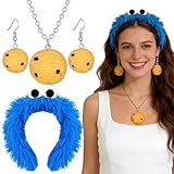 Krümelmonster Kostüm Damen,4 Stück Monster Accessoires Set,Keks...