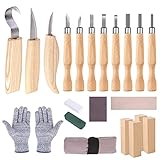 Holz-Schnitzwerkzeug Set, 21 STK Schnitzmesser Holz Schnitzen Set mit...