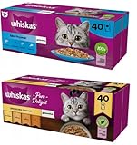 Whiskas Katzennaß im Padset Geschmacksmix Fischgeschmacks 40x 85g +...