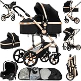 Reenborn Kinderwagen 3 in 1, Buggy mit Zwei Umkehrbaren Schiebemodi,...