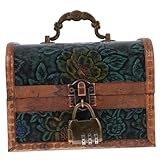 Toyvian Vintage Schmuckkästchen aus Holz mit Passwortschloss Mittelgroße...