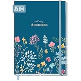 paper&you® Adressbuch A5 mit Register A-Z [Happy Flower] Buch für...