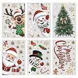 Weihnachts-Fensteraufkleber – Festlicher Weihnachtsmann, Schneemann,...