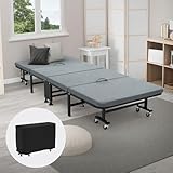 ECD Germany Gästebett 90x200 cm, Klappbares Einzelbett, Klappbett mit...