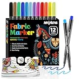 Textilstifte Waschmaschinenfest, 12 Textilfarbe waschmaschinenfest,...