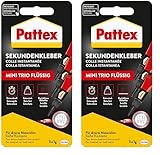 Pattex Sekundenkleber Flüssig Mini Trio, spülmaschinenfester Superkleber...