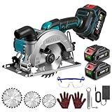 ONEVAN Akku Handkreissäge, Bürstenlos Akku Mini Kreissäge mit 2 3000mAh...
