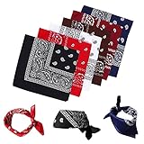 Bandana Kopftuch ,6 Farben 100% Baumwolle Neckerchief Paisley Muster,6er...