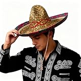Brandsseller Sombrero Strohhut Ø 40 cm – Sonnenhut für Damen & Herren...