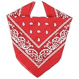 ZENO Rotes Bandana – 100% Baumwolle & Natürliche Fasern – Rotes...