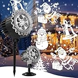Projektor Weihnachten Aussen, Dynamische LED Schneeflocken Projektor Lampe...