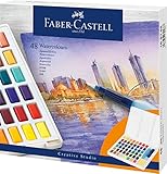Faber-Castell 169748 - Aquarellfarben in Näpfchen, mit Mischpalette und...