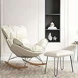 Schaukelstuhl mit Fußstütze - Bequemer Relaxsessel für Erwachsene -...